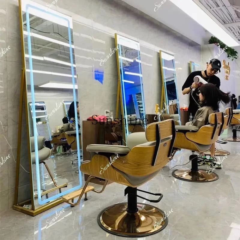 Hair salon special lift down barbershop chair generation rose gold chassis   TF
