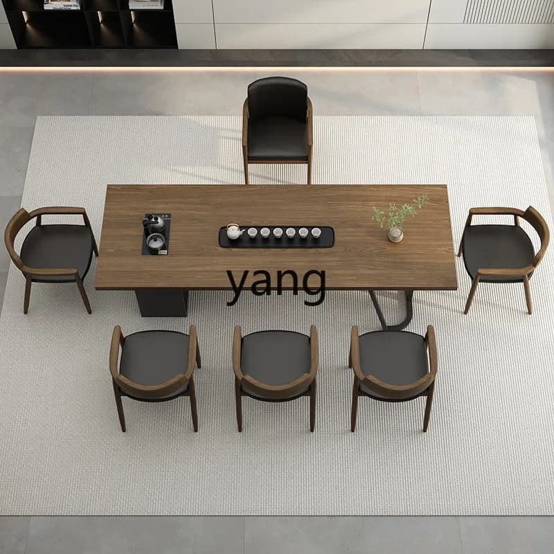 LTT solid wood tea table and chair combination modern simple integrated kung fu tea table household living room tea table
