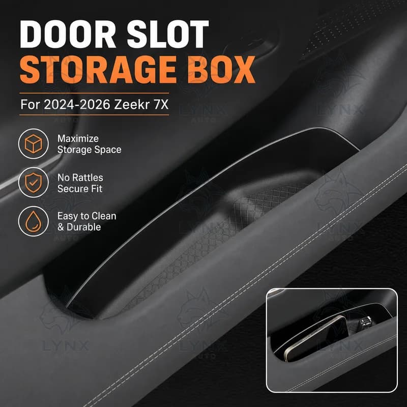 For 2024-2026 Zeekr 7X Door Slot Storage Box Side Organizer Car Interior Storage Auto Accessories Modification Parts
