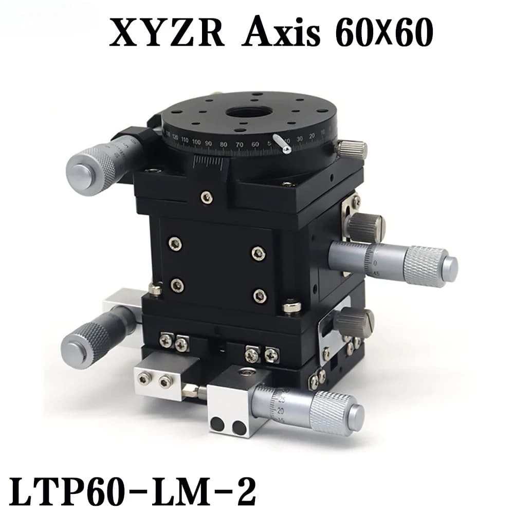 60*60mm LTP60 LM 2 Sliding Table V type 4 Axis Fine tuning Platform Manual Linear Platform Bearing linear rail