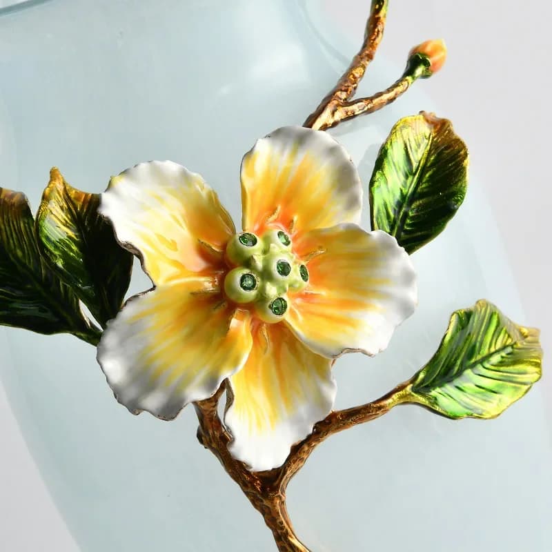 DSA enamel colored glass vase ornament, living room entrance decoration, American dried flower arrangement, home luxury