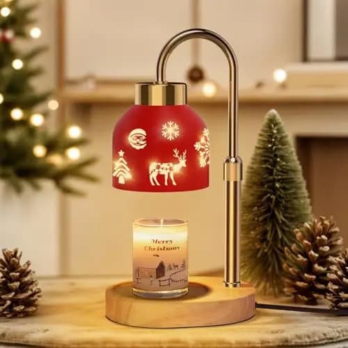 Modern Minimalist Luxury Candle Wax Melt Lamp Lily of the Valley Glass Shade Dimmable Solid Wood Base Aroma Desk Lamp