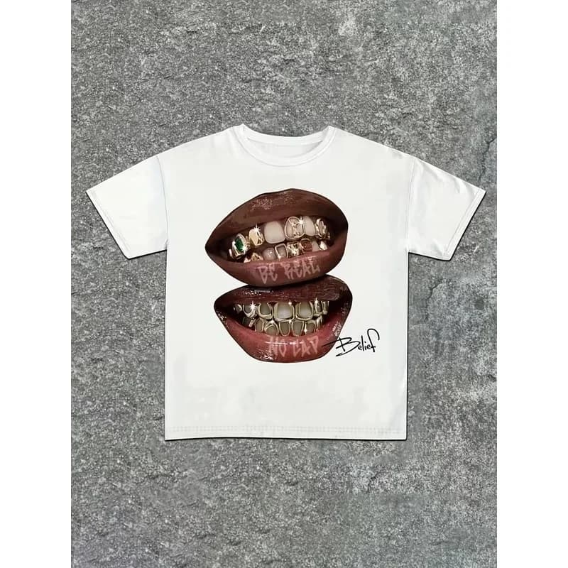 Hip Hop Graphic Short Sleeve T-Shirt Men Retro Streetwear Print Casual Cotton Oversized Tee Fashion Style Apparel Top