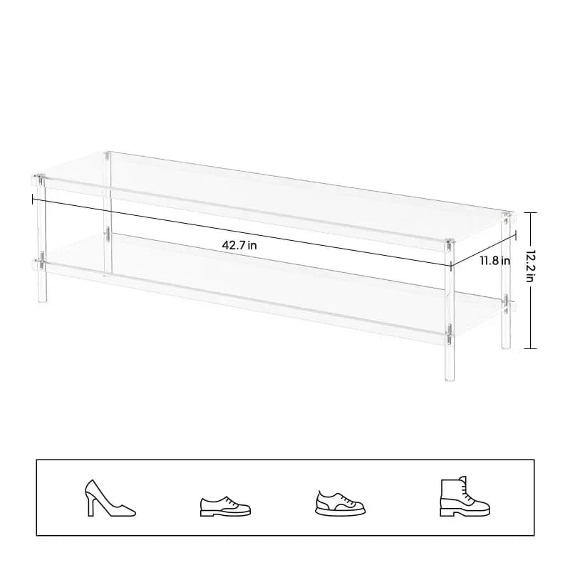 Acrylic shoe rack storage wall second floor household transparent indoor and outdoor rack