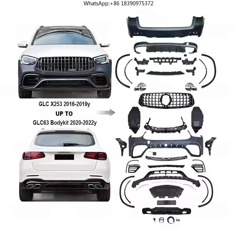 X253 2016-2019 Old to New GLC63 2020-2022 Body Kit for GLC Class X253 SUV GLC200 GLC300 Bodykit with Car Bumper