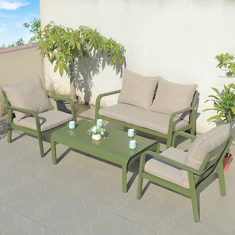 LTT outdoor courtyard garden simple balcony indoor and outdoor aluminum alloy furniture coffee table combination