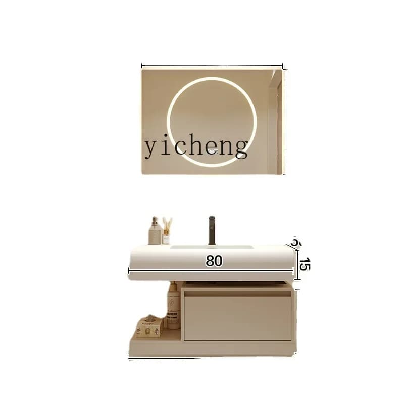 Washbasin Cabinet Combination Modern Simple Skin Sense Integrated Washstand Wash Basin