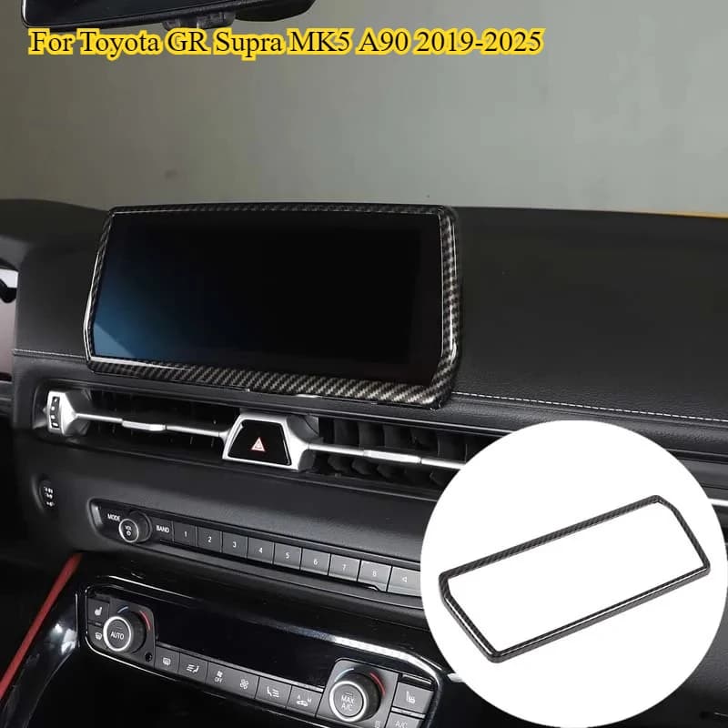 Fit For Toyota GR Supra MK5 A90 2019-2025 Car navigation frame cover Trim Sticker  ABS carbon fiber/Red Car interior Accessories