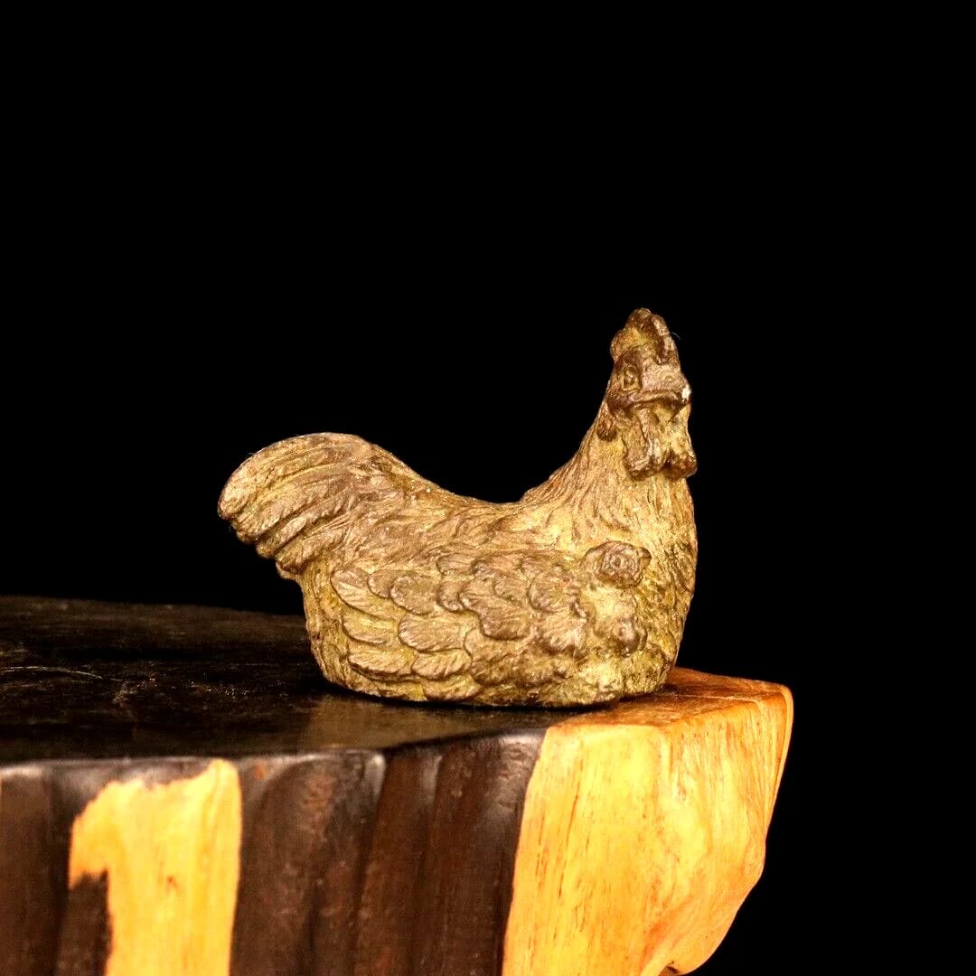 5.2 CM China Bronze animal sculpture Old Brass animal chicken sculpture Statue