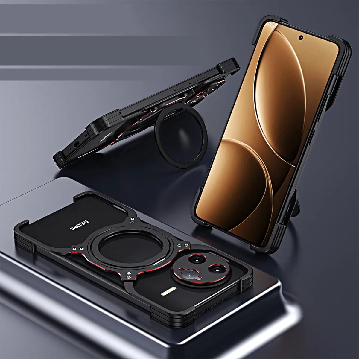 Magnetic Aluminum Frameless Case For POCO F7 Pro F7 Ultra Bracket Shell Metal Rimless Shockproof Cover