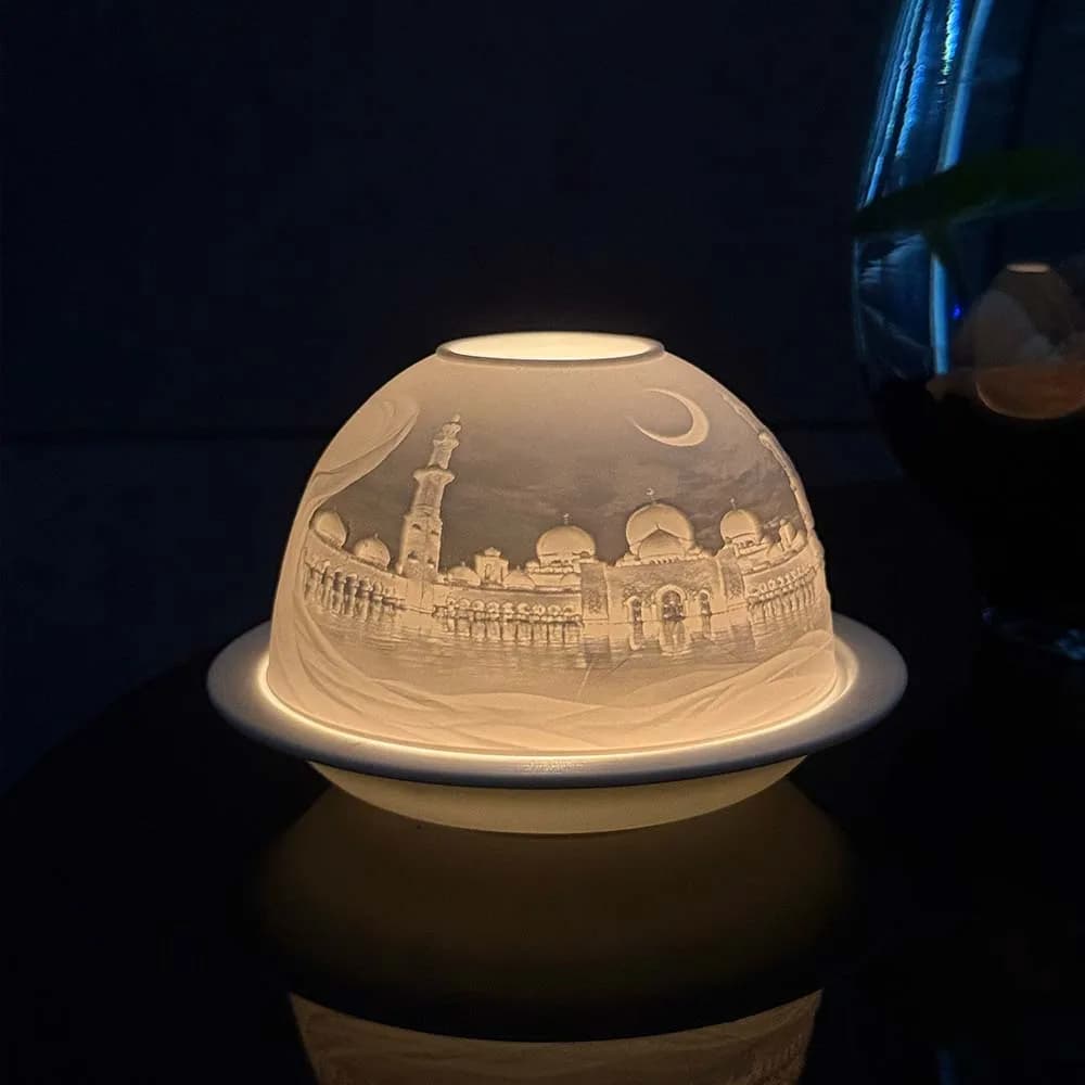 New Religion Aladdin's Lamp Mosque of Mecca Building Porcelain Candle Holder Table Decorative Home Candelabra Centerpieces Gifts