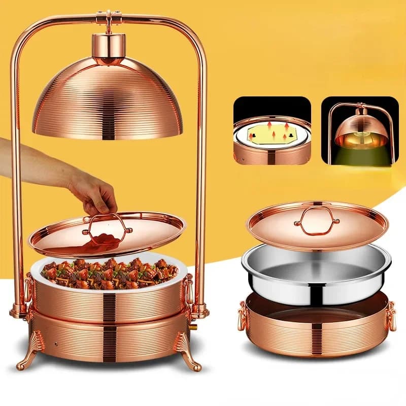 Food Heat Lamp Warming Lamp Table Heating Temperature Heater Food Service Buffet Single-person Stainless Steel Soup Pot