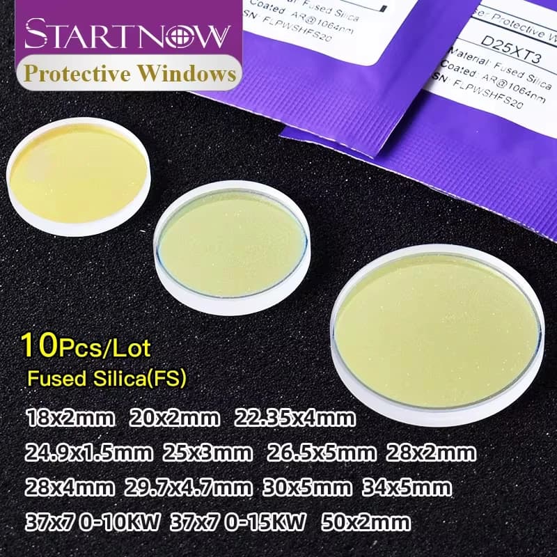 Startnow Hot Sale 10PCS Laser Machine Protective Windows 30x5 28x4 37x7 1064nm Fiber Len For Raytools Precitec Cutting Weld Head