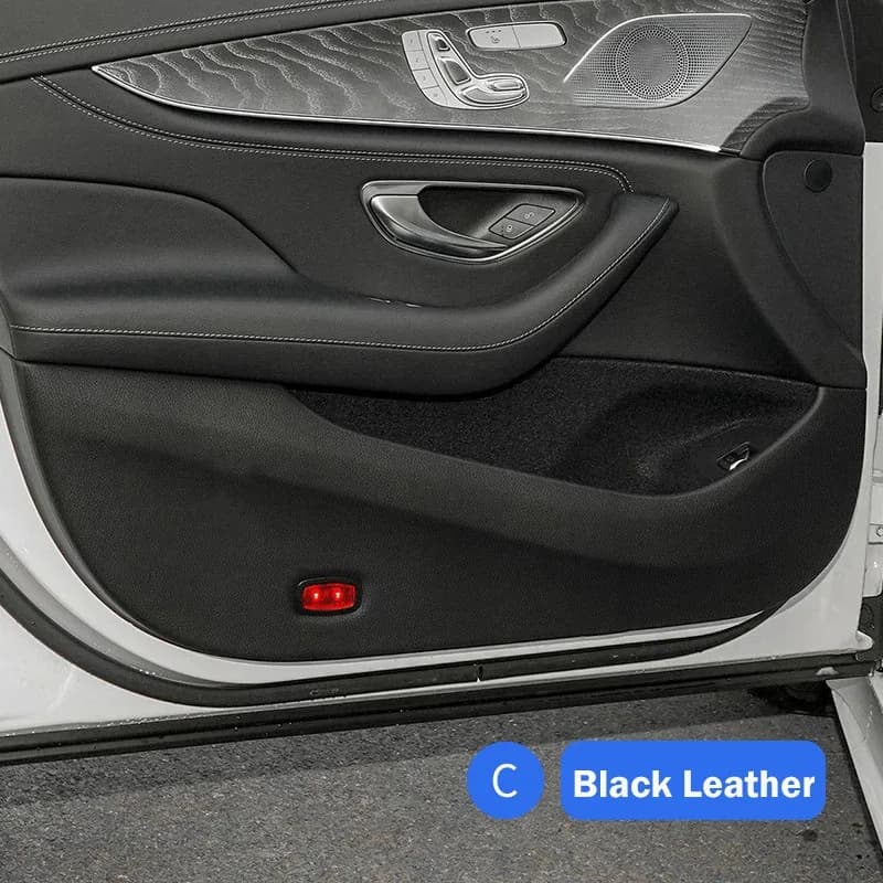 Leather Carbon Fiber Style Protection Cover Car Door Anti Dirty For Mercedes Benz CLS C257 2017-2019  Anti Kick Pad Accessories