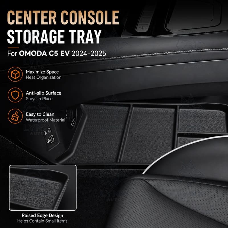For 2024-2025 0MODA C5 Center Console Lower Armrest Storage Box Organizer Tray Car Interior Accessories Modification