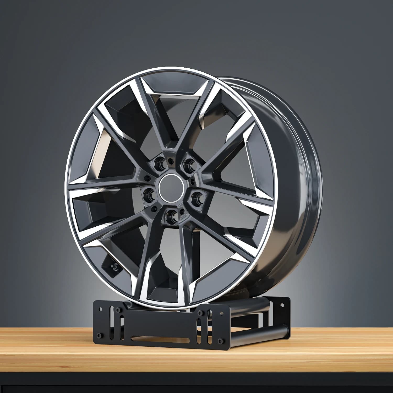 Car wheel rotating display stand adjustable size wheel rim display stand 360 degree rotating wheel display stand
