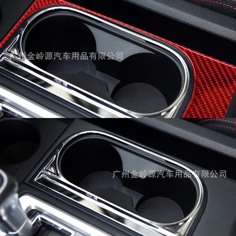 For Toyota 14-21 Tundra Red Carbon Fiber Central Control Water Cup Frame Decorative Stickers Car Interior Modification
