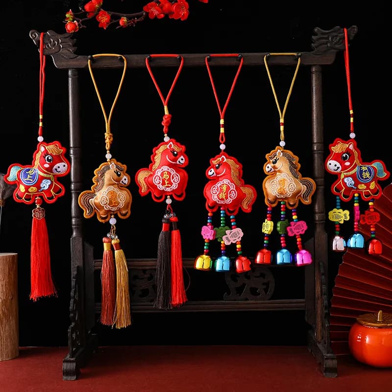 2026 New Year of the Horse Chinese Style Incense Packet Bell Pendant Chinese Red Chinese Zodiac Incense Packet Tassel Pendant