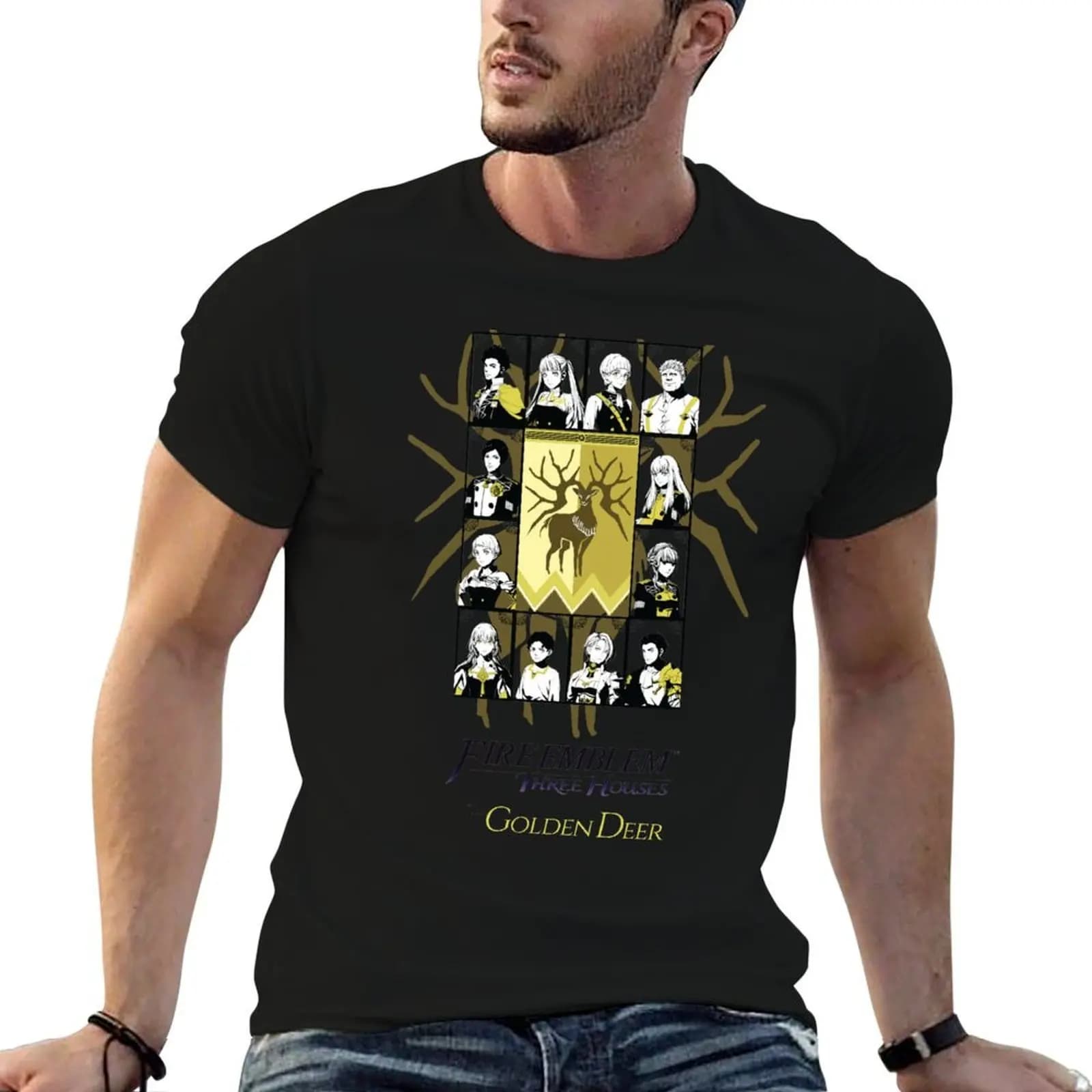 Fire Emblem Three Houses Golden Deer Print T-Shirt Funny t-shirts custom t-shirts men t shirts high quality
