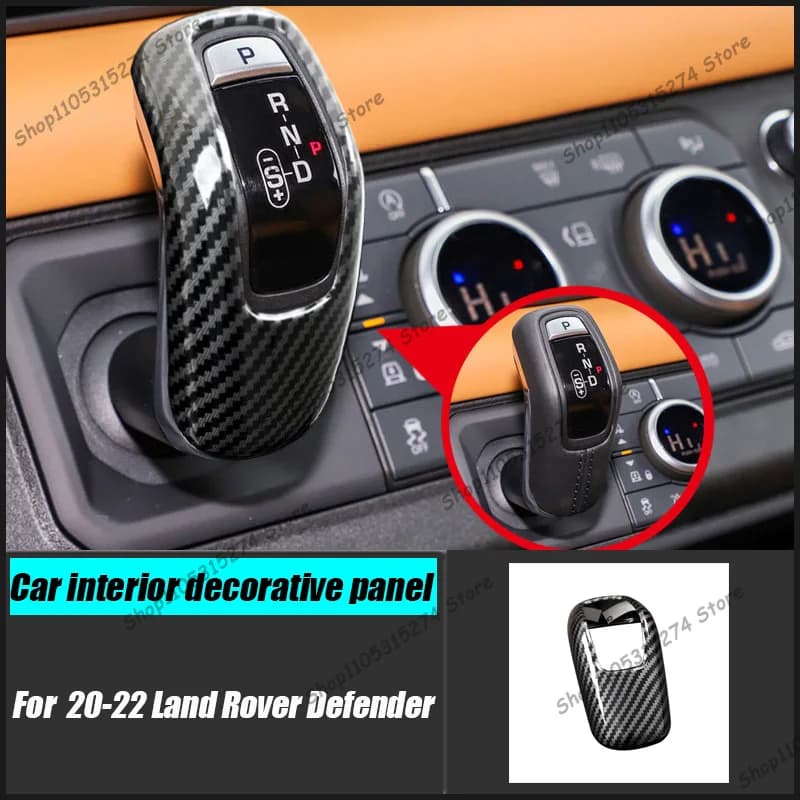 The Gear Handle Shell Modification , for 20-22 Land Rover Defender Carbon Fiber Pattern Interior Gear Handle Accessories.