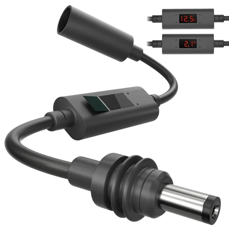 Starlink Mini DC Cable Coupler with Voltmeter Starlink Mini Power Cable Extension DC Male to DC Female Protection 0.2M