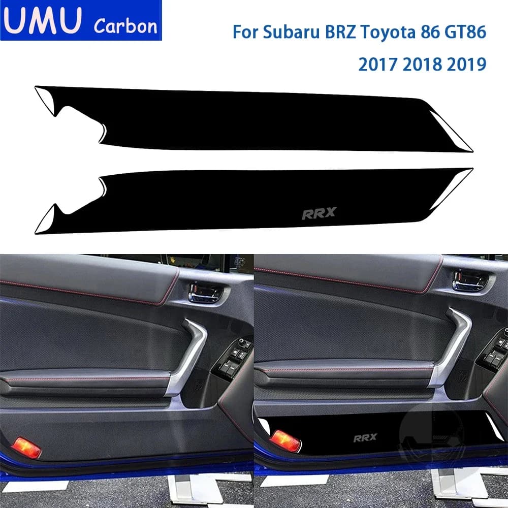 For Subaru BRZ Toyota 86 GT86 2017 2018 2019 Accessories Car Black Plastic Door Panel Trim Sticker Modification Decoration