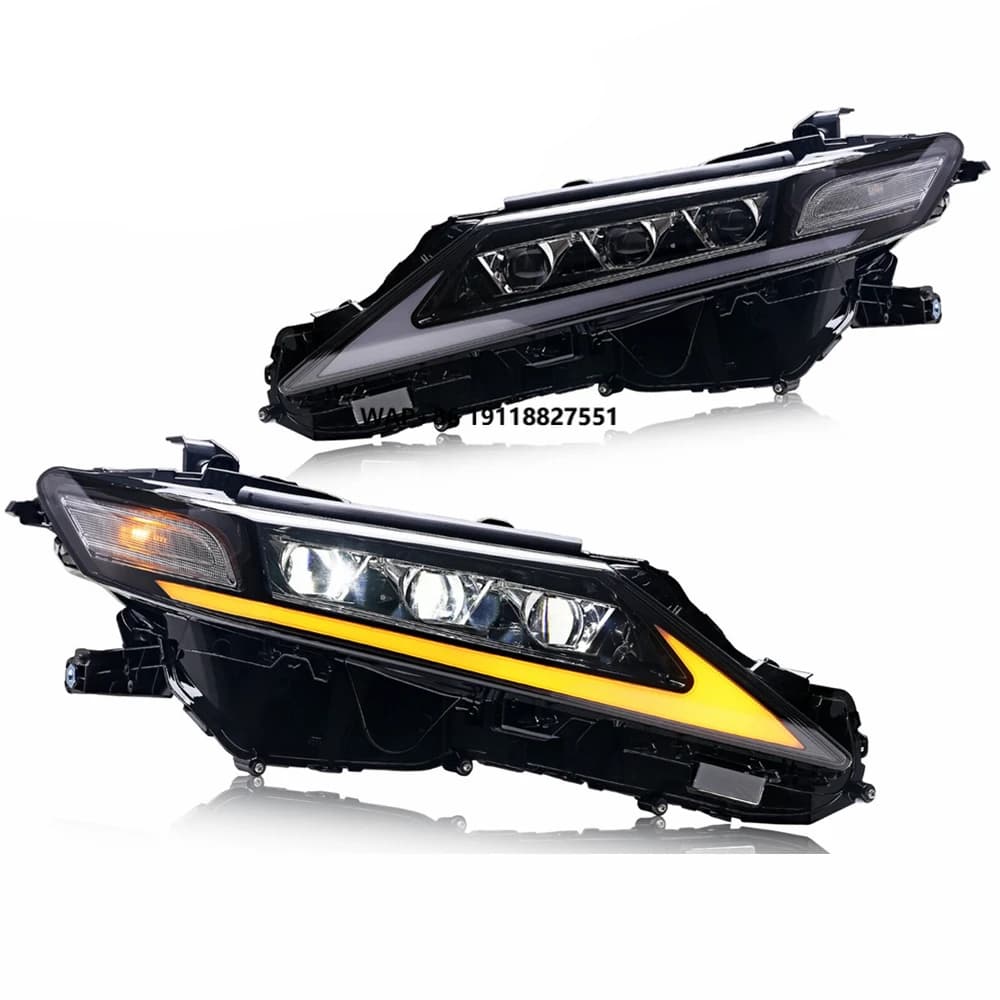 Black LED Sequential Front Lamp Headlights Headlamps Assembly Clear for 2018-2023  Camry 8Th Gen Left+Right Side 2019 2020