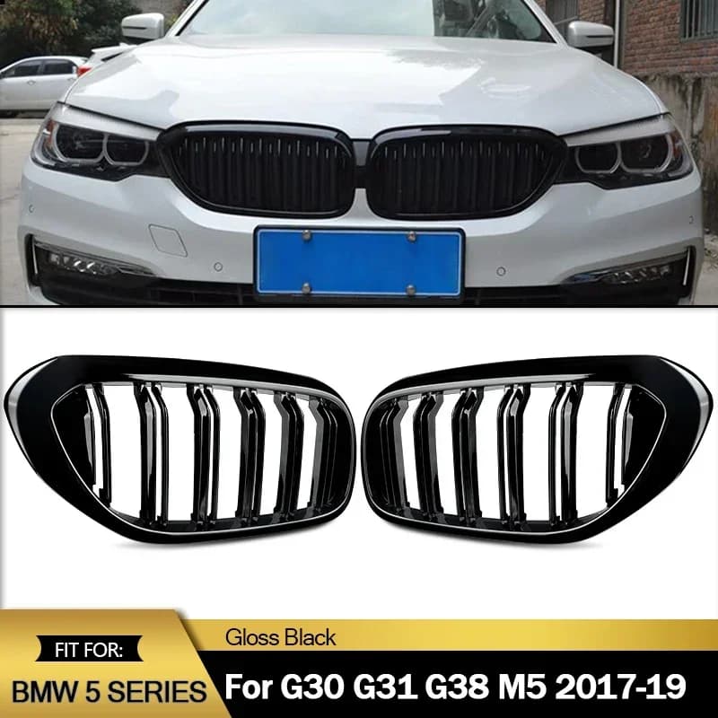MagicKit Ship From Germany For BMW 5 Series G30 G31 2017-2018 Front Kidney Double Slat Gloss Black
