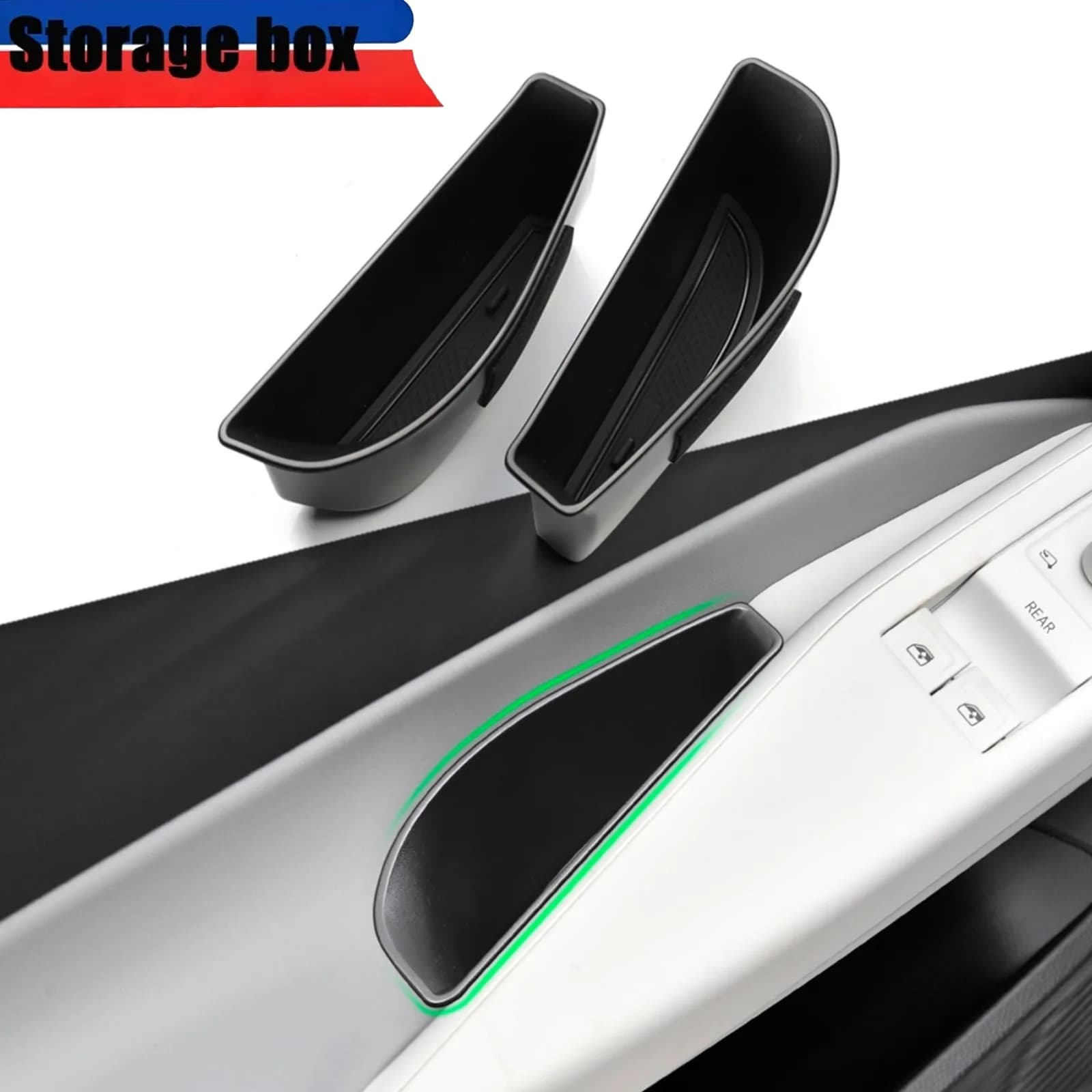 Door Handle Storage Box Door Armrest Holder Tray Organizer Car Accessories Tidying For VW ID3 ID 3