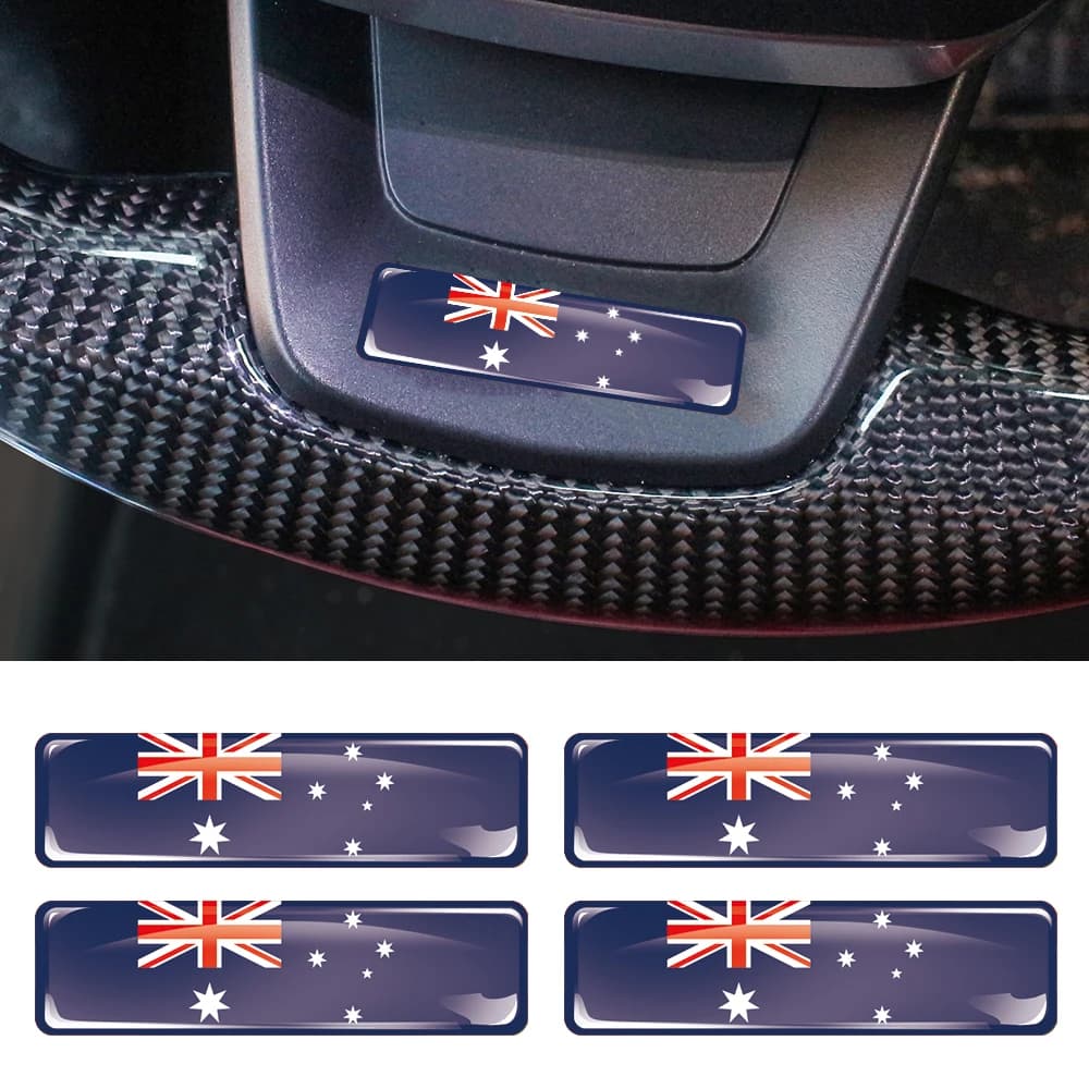 Australia Flag 3D Epoxy Resin Decorate Car Sticker Car Window Buttons Steering Wheel Center Console Panel Motorcycle Fuel Tank