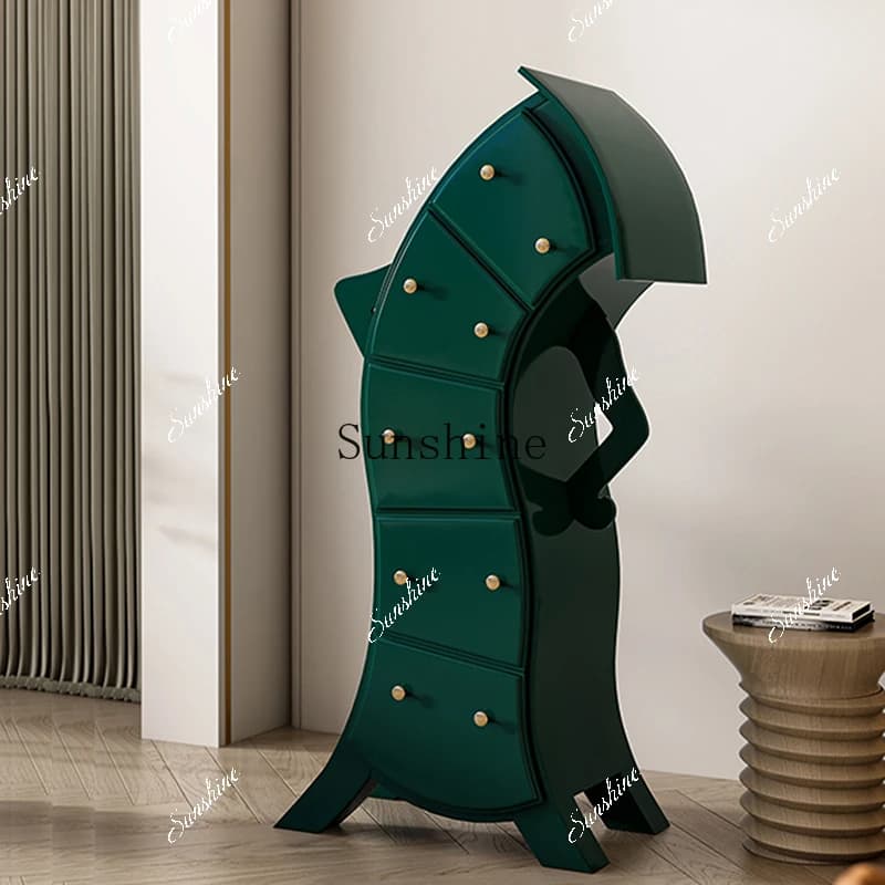 Solid wood chest waist robot chest living room special-shaped entrance high chest bedroom storage  FT