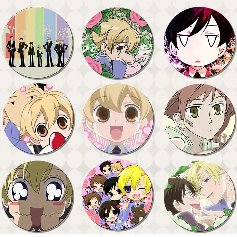 58mm New Ouran High School Host ClubButton Pin Cute Anime Character Cartoon Brooch Badge for Backpack Accessories Decor Collect