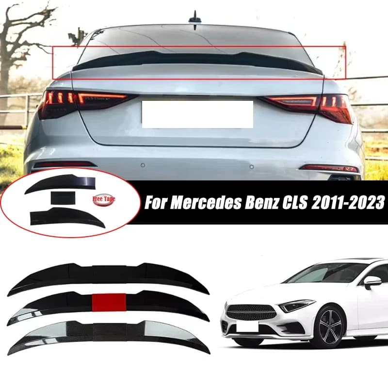 3pcs Sedan Rear Trunk Spoiler For Mercedes Benz CLS 2011-2023 Adjustable DIY Modified Trunk Spoiler Automotive Accessories