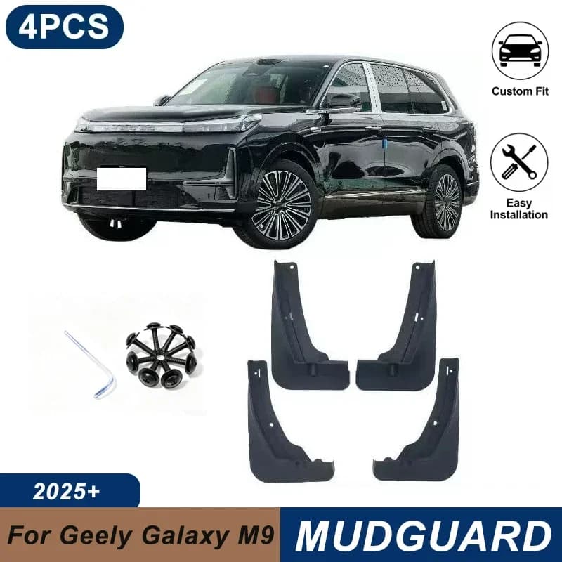 4PCS Car Mud Flaps For Geely Galaxy M9 2025+ Waterproof Anti-Splash Fender Mudguards Auto Exterior Accessories