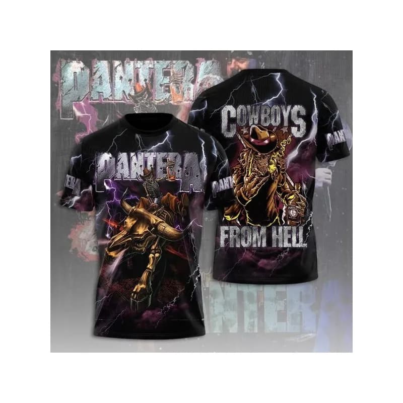 Classic Rock Band Pantera Album T-Shirts 3D Printing Men Women Hip Hip Short Sleeve T Shirt Oversized Streetwear Men's Clothing