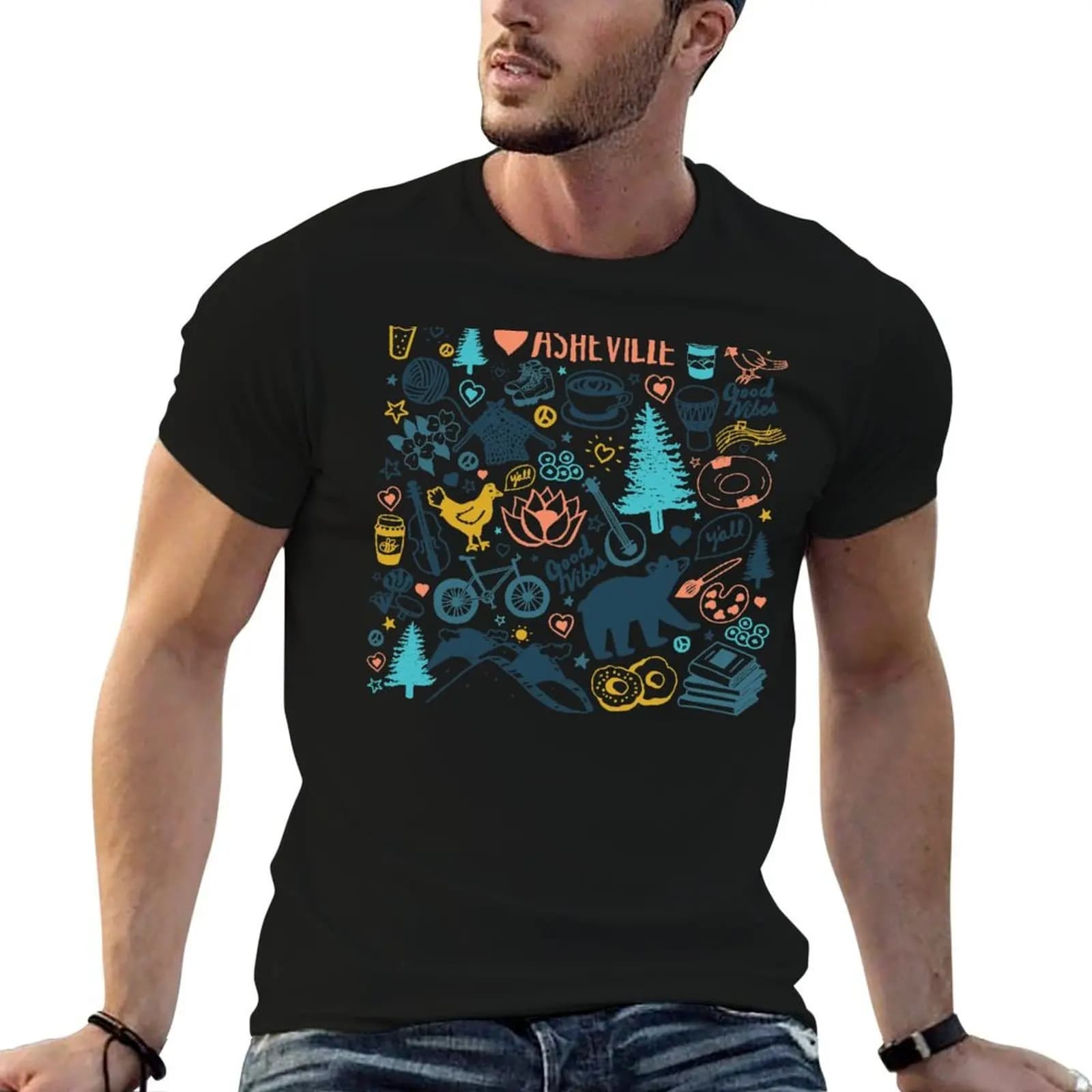 The Life in Asheville T-Shirt football t shirt summer tops big and tall t shirts for men