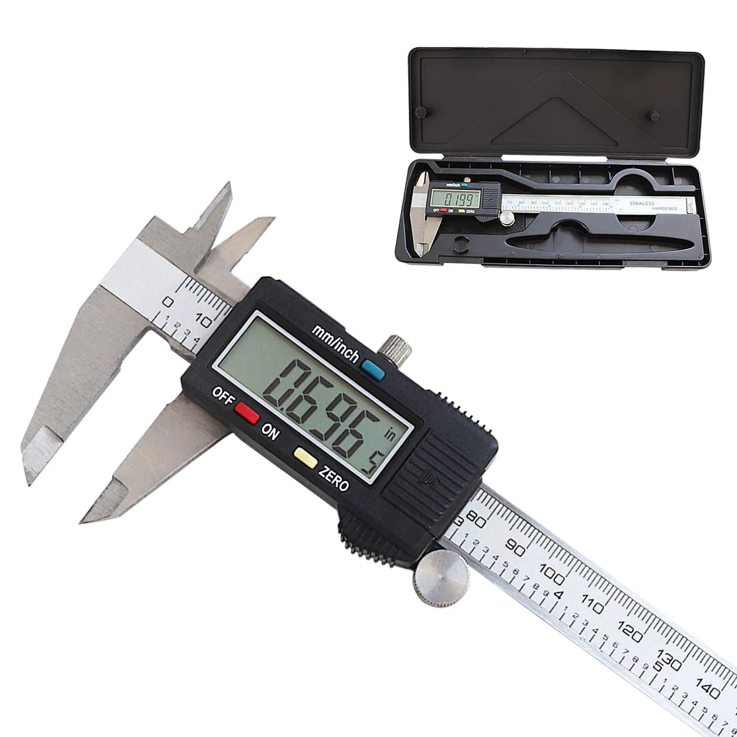 Extra-Large 150mm/0-6 Inch LCD Screen Electronic Digital Vernier Caliper Stainless Steel Measuring Tool Jewelry Tools Equipment