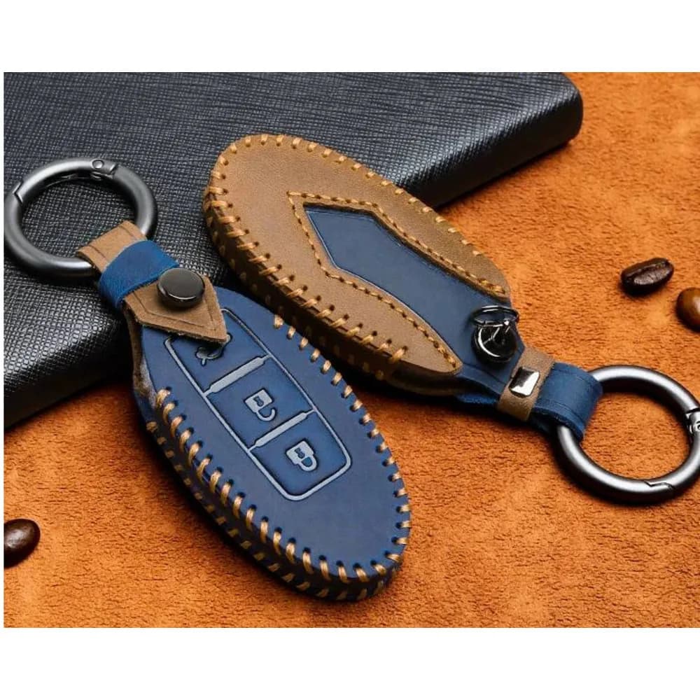 Suitable For X-Trail Key Cover, Nissan Sylphy, New Teana, Bluebird, Qashqai, Juke, Tiida, Genuine Leather Case With Buckle