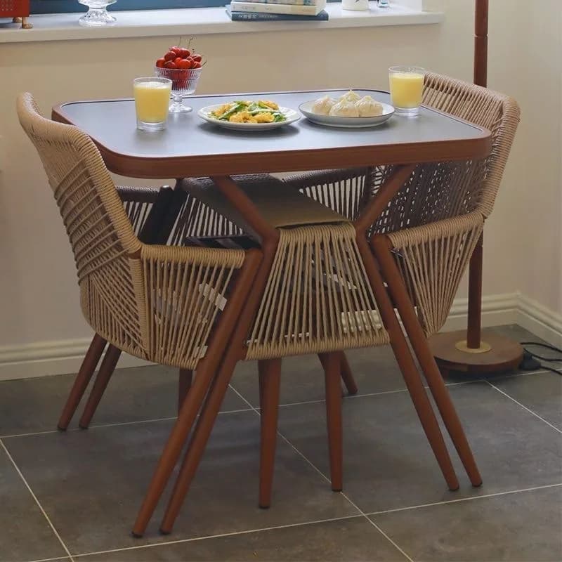 Balcony small table and chair combination, leisure garden small apartment with one table and two chairs, tea table and chair,