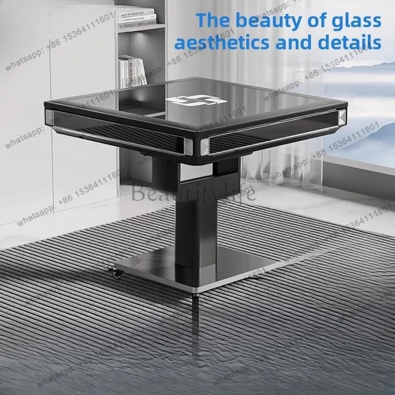 glass mahjong machine automatic household mahjong dining table dual-purpose