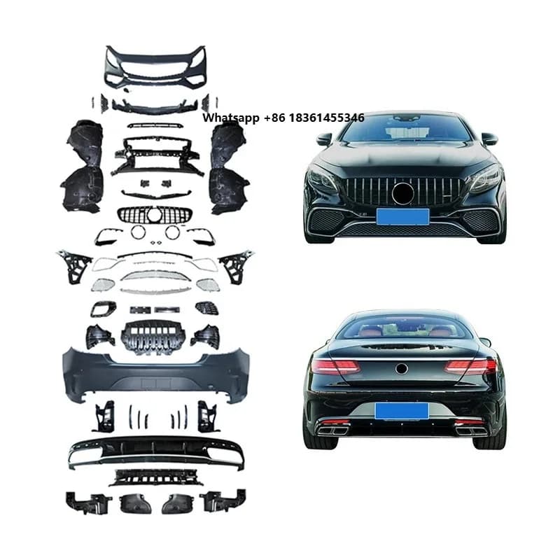 For S Coupe 2014-2020 Upgrade Coupe65 Car Modification Bodykit New Front and Rear Bumpers with Fog Light Cut-Outs