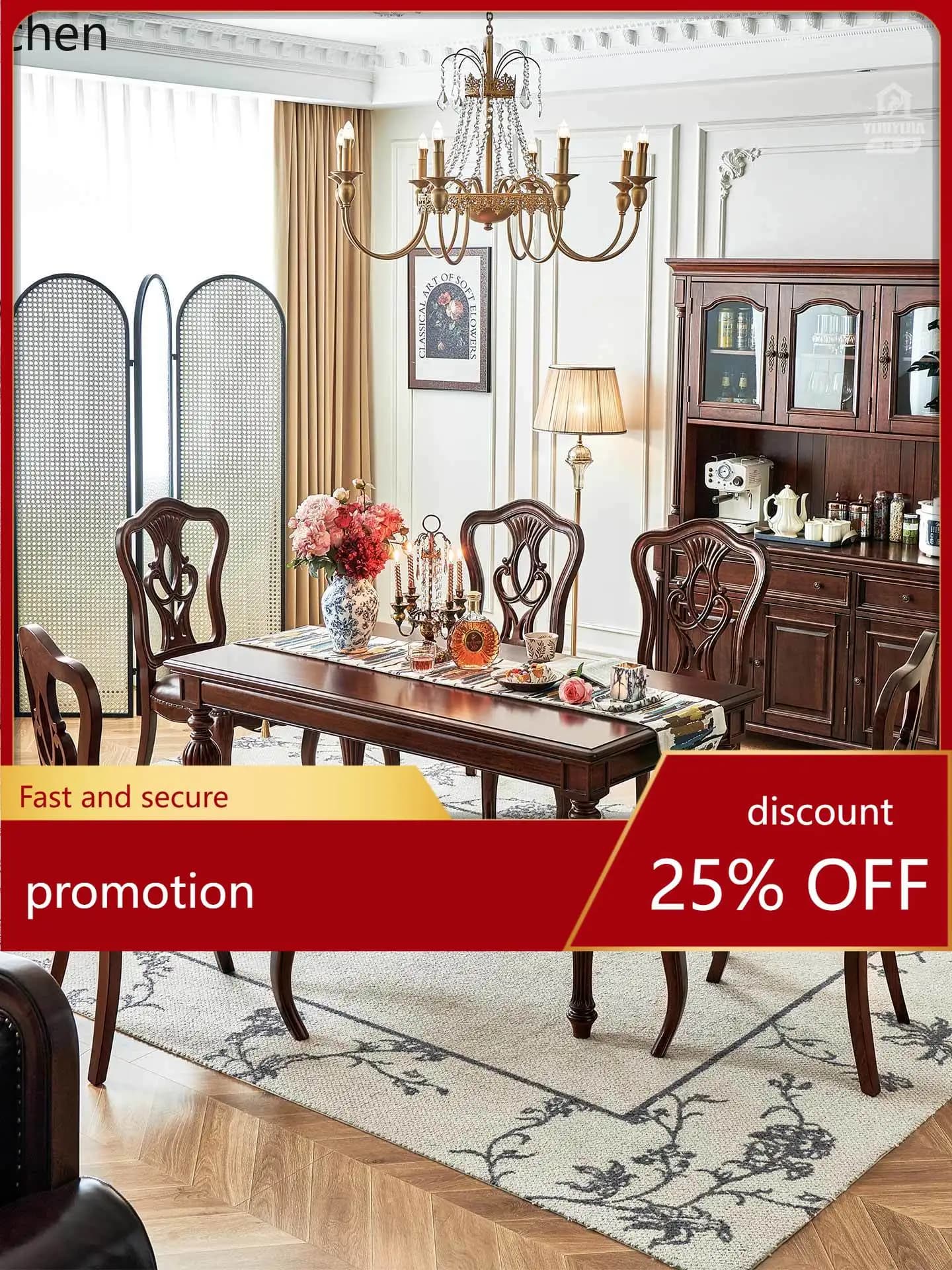 ZML Solid Wood Dining Table All Natural Wood Restaurant Dining Table and Chair Set Furniture