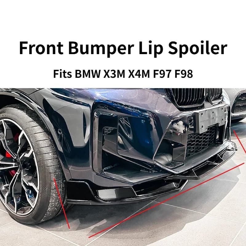 Front Bumper Lip Spoiler For BMW X3M X4M F97 F98 LCI 2022+ Exterior Styling Body Kit Tuning Parts Car Accessories
