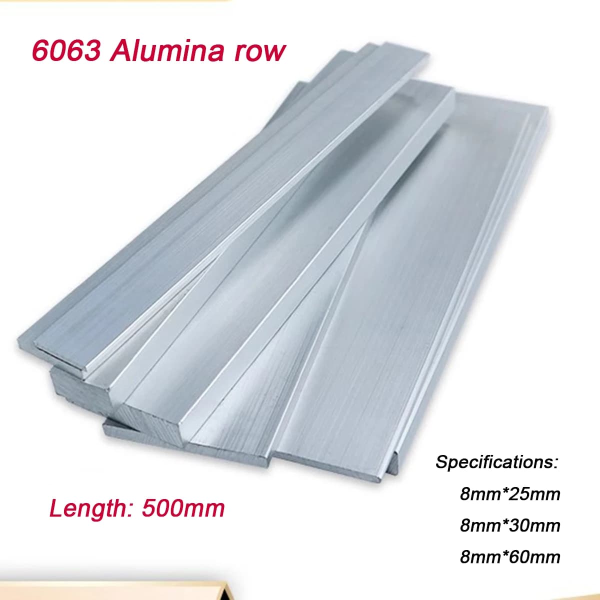 6063 Alumina row Aluminum Square 8mm Thick 25/30/50/60/80/110/200mm Wide Aluminum Block Flat Aluminum