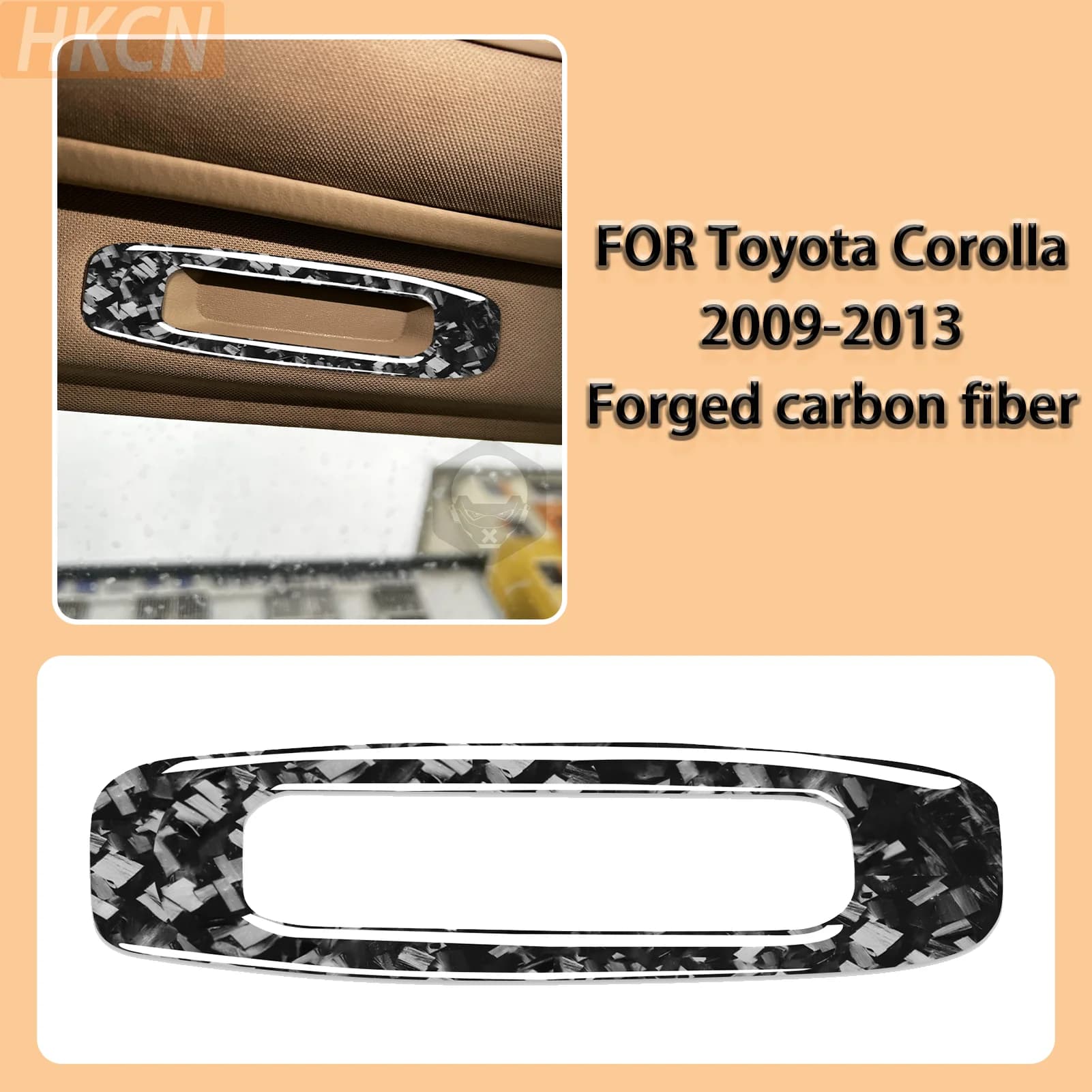 FOR Toyota Corolla 2009-2013 Forged Carbon Fiber Roof Sunroof Handle Frame Panel Decoration Car Interior Accessories Stickers