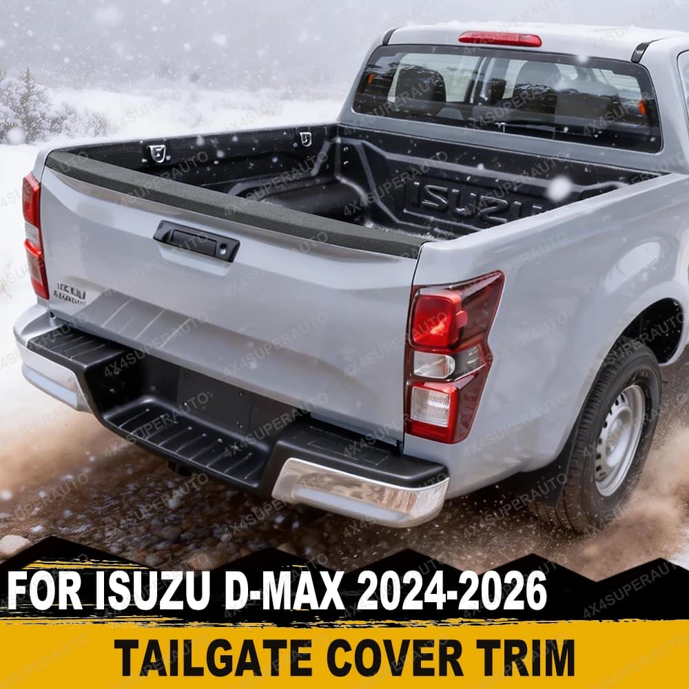 Tailgate Cover Trim For Isuzu D-max Dmax 2024 2025 2026 Rail Guard Matte Black Tail Gate Textured Protector Car Accessories 1PCS