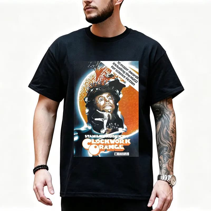 A Clockwork Orange 0825 Retro Movie Graphic T‑shirt Alex Droog Print Unisex Casual Tee Short Sleeve Streetwear All size S-6XL
