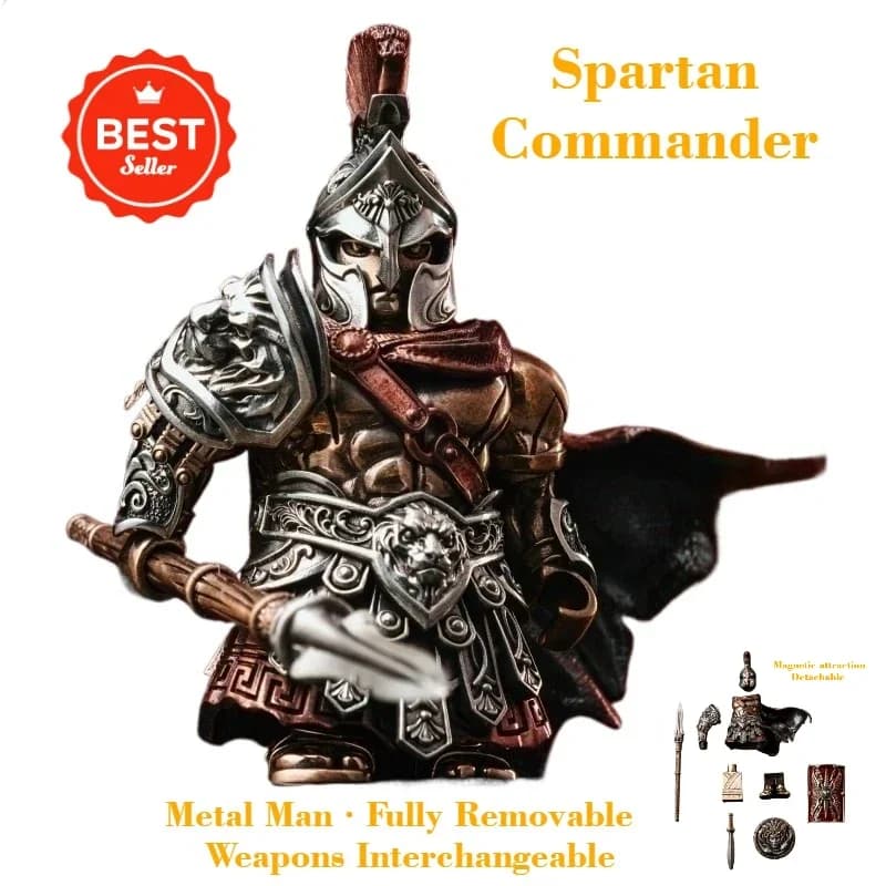 Figura Metálica Desmontable Spartan de Alta Calidad con Atracción Magnética |   Figuras Coleccionables para Decoración de Escrit