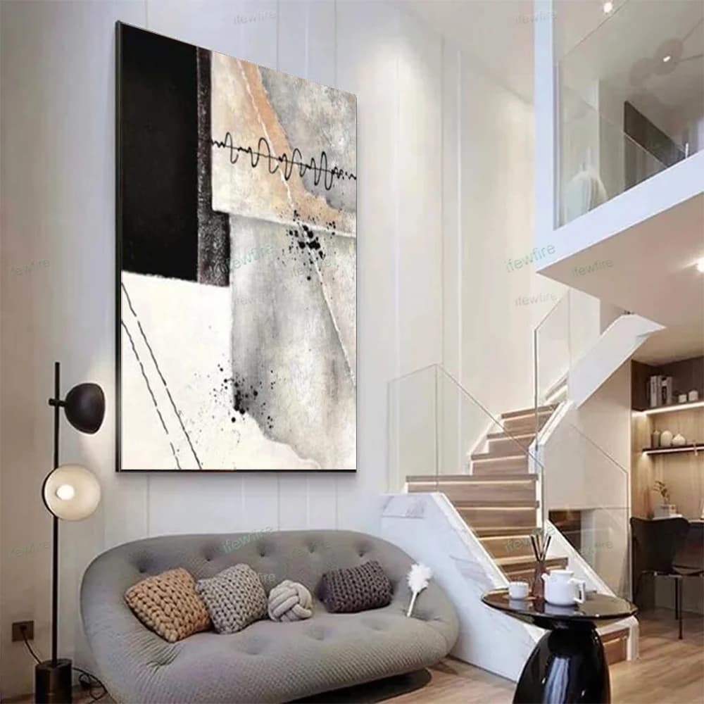 Nordic 100% Handmade Knife Pattern Image Home Wall Art Modern Abstract Hand-Painted Oill Paintings On Canvas Picture Decor Room