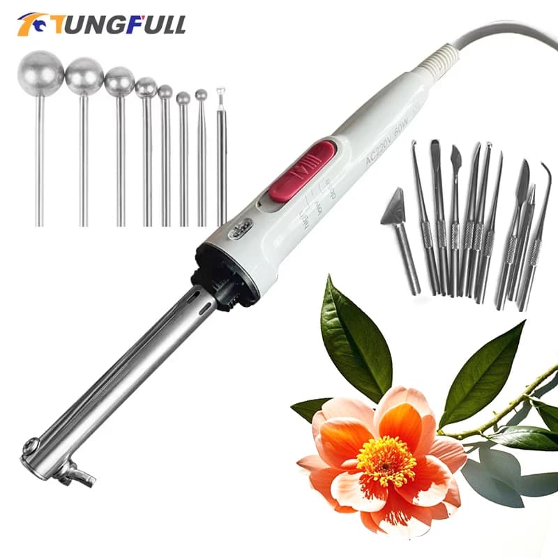 110V/220V Electric Fabric Flower Maker Machine Quick Heating Fabric Flower Ironing Machine Kit for DIY Floral Craft Wedding